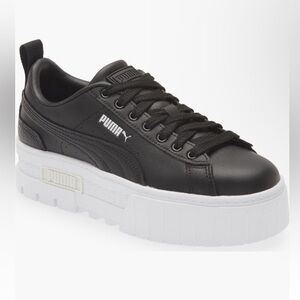 Women’s PUMA MAYZE CLASSIC Black and White Platform Sneakers shoes Size 8.5 NEW